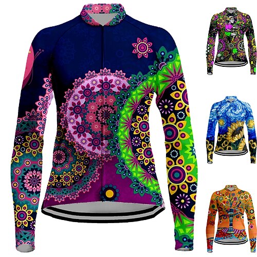 Women's Cycling Jersey Long Sleeve Bike Jersey Top with 3 Rear Pockets Mountain Bike MTB Road Bike Cycling Breathable Quick Dry Moisture Wicking Reflective Strips Green Royal Blue Dark Blue Floral
Women's Cycling Jersey Long Sleeve Bike Jersey Top with 3 Rear Pockets Mountain Bike MTB Road Bike Cycling Breathable Quick Dry Moisture Wicking Reflective Strips Green Royal Blue Dark Blue Floral