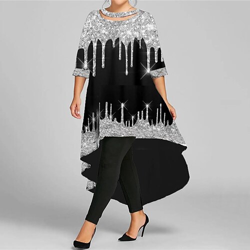 Women's Plus Size Casual Dress Graphic Crew Neck Half Sleeve Winter Fall Casual Maxi long Dress Daily Going out Dress
Women's Plus Size Casual Dress Graphic Crew Neck Half Sleeve Winter Fall Casual Maxi long Dress Daily Going out Dress