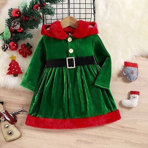 Kids Girls' Dress Cartoon A Line Dress Above Knee Dress Party Crew Neck Long Sleeve Fashion Dress 3-7 Years Winter Green
Kids Girls' Dress Cartoon A Line Dress Above Knee Dress Party Crew Neck Long Sleeve Fashion Dress 3-7 Years Winter Green