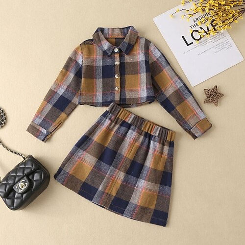 2 Pieces Toddler Girls' Plaid DressSet Set Long Sleeve Active Performance 3-7 Years Winter Khaki 530
2 Pieces Toddler Girls' Plaid DressSet Set Long Sleeve Active Performance 3-7 Years Winter Khaki 530