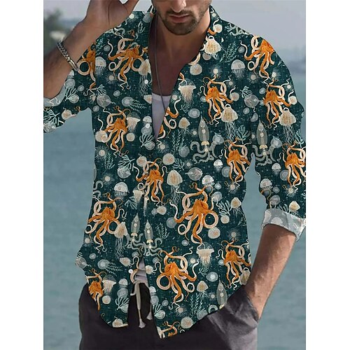 Men's Shirt Graphic Prints Octopus Turndown Navy Blue 3D Print Christmas Street Long Sleeve Button-Down Print Clothing Apparel Fashion Designer Casual Soft
Men's Shirt Graphic Prints Octopus Turndown Navy Blue 3D Print Christmas Street Long Sleeve Button-Down Print Clothing Apparel Fashion Designer Casual Soft