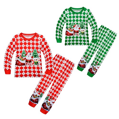 Kids Boys 2 Pieces Christmas T-shirt & Pants Long Sleeve Green Red Plaid Santa Claus Winter Fall Fashion Home 7-13 Years
Kids Boys 2 Pieces Christmas T-shirt & Pants Long Sleeve Green Red Plaid Santa Claus Winter Fall Fashion Home 7-13 Years