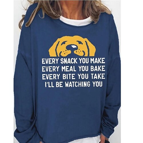 Dame Sweatshirt bluse Basale mørkebrun Sort Rød Hund Afslappet Rund hals Langærmet
Dame Sweatshirt bluse Basale mørkebrun Sort Rød Hund Afslappet Rund hals Langærmet