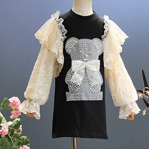Kids Girls' Dress Cartoon Casual Dress Knee-length Dress School Ruffle Crew Neck Long Sleeve Daily Dress 3-13 Years Winter Black
Kids Girls' Dress Cartoon Casual Dress Knee-length Dress School Ruffle Crew Neck Long Sleeve Daily Dress 3-13 Years Winter Black