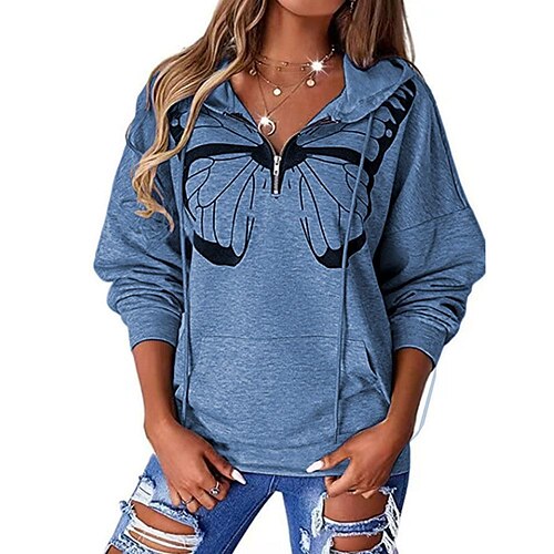 butterfly casual hooded long sleeve zip pullover digital print women's sweatshirt
butterfly casual hooded long sleeve zip pullover digital print women's sweatshirt