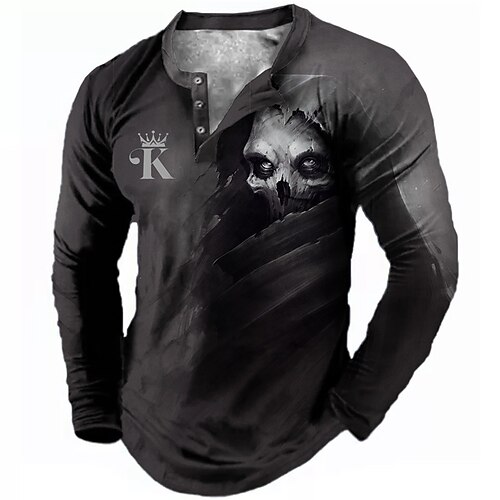 Men's Henley Shirt T shirt Tee Tee Graphic Skull Henley Green Black Navy Blue Coffee 3D Print Outdoor Daily Long Sleeve Button-Down Print Clothing Apparel Basic Designer Casual Classic
Men's Henley Shirt T shirt Tee Tee Graphic Skull Henley Green Black Navy Blue Coffee 3D Print Outdoor Daily Long Sleeve Button-Down Print Clothing Apparel Basic Designer Casual Classic