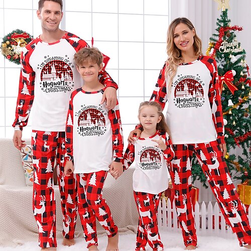 Christmas Pajamas Family Graphic Home Crewneck Red White Long Sleeve Adorable Matching Outfits
Christmas Pajamas Family Graphic Home Crewneck Red White Long Sleeve Adorable Matching Outfits