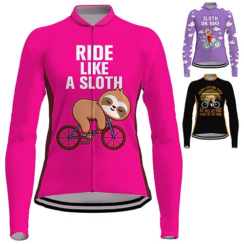 21Grams Women's Cycling Jersey Long Sleeve Bike Jersey Top with 3 Rear Pockets Mountain Bike MTB Road Bike Cycling Breathable Quick Dry Moisture Wicking Reflective Strips Black Purple Red Sloth
21Grams Women's Cycling Jersey Long Sleeve Bike Jersey Top with 3 Rear Pockets Mountain Bike MTB Road Bike Cycling Breathable Quick Dry Moisture Wicking Reflective Strips Black Purple Red Sloth
