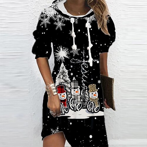 Women's Hoodie Dress Shift Dress Mini Dress Black Long Sleeve Snowman Print Winter Fall Autumn Hooded Fashion Christmas Daily 2022 S M L XL XXL 3XL
Women's Hoodie Dress Shift Dress Mini Dress Black Long Sleeve Snowman Print Winter Fall Autumn Hooded Fashion Christmas Daily 2022 S M L XL XXL 3XL