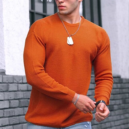 Men's Sweater Pullover Sweater Jumper Ribbed Knit Cropped Knitted Solid Color Crew Neck Keep Warm Modern Contemporary Work Daily Wear Clothing Apparel Fall & Winter Black Red & White S M L
Men's Sweater Pullover Sweater Jumper Ribbed Knit Cropped Knitted Solid Color Crew Neck Keep Warm Modern Contemporary Work Daily Wear Clothing Apparel Fall & Winter Black Red & White S M L