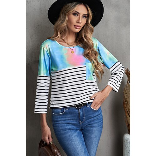 Mujer Camiseta Blanco A Rayas Manga 3/4 Hogar Casual Básico Escote Redondo Regular S
Mujer Camiseta Blanco A Rayas Manga 3/4 Hogar Casual Básico Escote Redondo Regular S