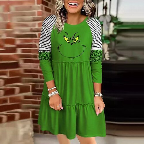 Women's Christmas Casual Dress Shift Dress Mini Dress Green Long Sleeve Striped Print Ruffle Print Winter Fall Crew Neck Vacation Casual 2022 S M L XL XXL 3XL 4XL 5XL
Women's Christmas Casual Dress Shift Dress Mini Dress Green Long Sleeve Striped Print Ruffle Print Winter Fall Crew Neck Vacation Casual 2022 S M L XL XXL 3XL 4XL 5XL