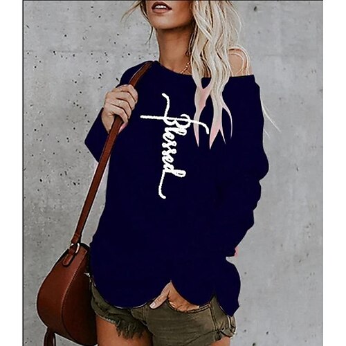 2021 Autumn Hot Style European And American Amazon Ebay Casual Off-The-Shoulder Round Neck Printing Loose T-Shirt Women's Top
2021 Autumn Hot Style European And American Amazon Ebay Casual Off-The-Shoulder Round Neck Printing Loose T-Shirt Women's Top
