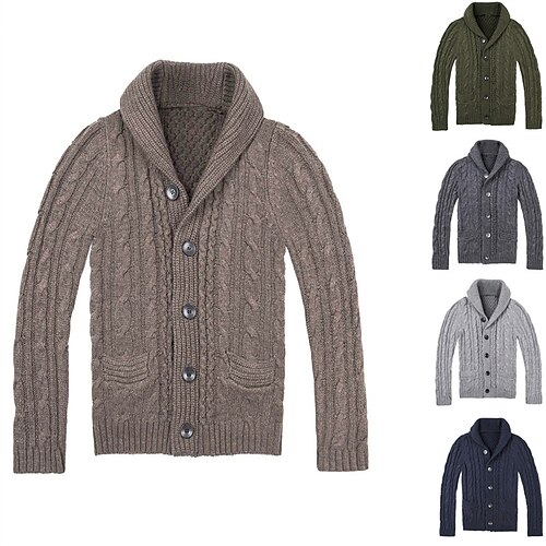 Men's Cardigan Sweater Ribbed Knit Cropped Knitted Solid Color Queen Anne Warm Ups Modern Contemporary Daily Wear Going out Clothing Apparel Spring & Fall Dark Grey Dark Navy S M L
Men's Cardigan Sweater Ribbed Knit Cropped Knitted Solid Color Queen Anne Warm Ups Modern Contemporary Daily Wear Going out Clothing Apparel Spring & Fall Dark Grey Dark Navy S M L