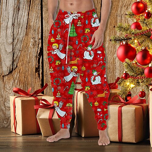 Men's Christmas Pants Trousers Baggy Harem Pants Drawstring Elastic Waist 3D Print Graphic Prints Christmas Comfort Soft Casual Daily Holiday Streetwear Classic Style Red Beige Micro-elastic
Men's Christmas Pants Trousers Baggy Harem Pants Drawstring Elastic Waist 3D Print Graphic Prints Christmas Comfort Soft Casual Daily Holiday Streetwear Classic Style Red Beige Micro-elastic