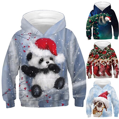 Kids Boys Christmas Hoodie Pullover Dog Panda Christmas Tree Long Sleeve Children Top Casual Hoodie Active Fashion Black Sky Blue Red Winter 7-13 Years
Kids Boys Christmas Hoodie Pullover Dog Panda Christmas Tree Long Sleeve Children Top Casual Hoodie Active Fashion Black Sky Blue Red Winter 7-13 Years