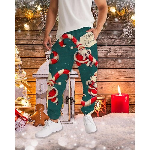 Men's Christmas Pants Sweatpants Joggers Trousers Drawstring Elastic Waist 3D Print Graphic Prints Comfort Sports Outdoor Casual Daily Streetwear Designer Green Red Micro-elastic
Men's Christmas Pants Sweatpants Joggers Trousers Drawstring Elastic Waist 3D Print Graphic Prints Comfort Sports Outdoor Casual Daily Streetwear Designer Green Red Micro-elastic