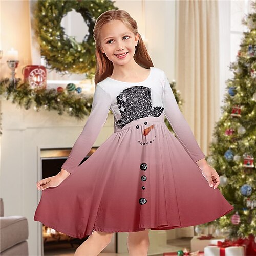 Kids Girls' Christmas Dress Gradient Casual Dress Above Knee Dress Christmas Gifts Crewneck Long Sleeve Adorable Dress 2-13 Years Winter Pink
Kids Girls' Christmas Dress Gradient Casual Dress Above Knee Dress Christmas Gifts Crewneck Long Sleeve Adorable Dress 2-13 Years Winter Pink