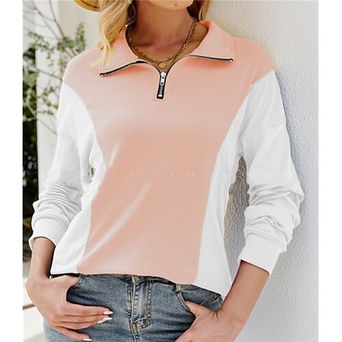Women's Sweatshirt Pullover Basic Zipper Green Pink Yellow Color Block Street V Neck Long Sleeve S M L XL 2XL
Women's Sweatshirt Pullover Basic Zipper Green Pink Yellow Color Block Street V Neck Long Sleeve S M L XL 2XL