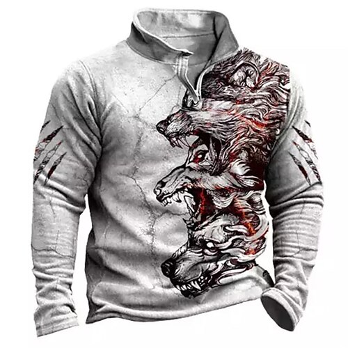 Men's Zip Up Sweatshirt Pullover Quarter Zipper Sweatshirt Gray Half Zip Wolf Graphic Prints Zipper Print Daily Sports 3D Print Basic Designer Casual Spring & Fall Clothing Apparel Hoodies
Men's Zip Up Sweatshirt Pullover Quarter Zipper Sweatshirt Gray Half Zip Wolf Graphic Prints Zipper Print Daily Sports 3D Print Basic Designer Casual Spring & Fall Clothing Apparel Hoodies