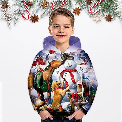 Kids Boys Christmas Hoodie Pullover Animal Horse Snowman Long Sleeve Pocket Children Top Christmas Gifts 3D Print Hoodie Cute Daily Purple Winter 3-12 Years
Kids Boys Christmas Hoodie Pullover Animal Horse Snowman Long Sleeve Pocket Children Top Christmas Gifts 3D Print Hoodie Cute Daily Purple Winter 3-12 Years