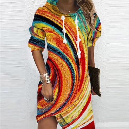 Women's Hoodie Dress Shift Dress Mini Dress Rainbow Long Sleeve Color Gradient Print Winter Fall Autumn Hooded Daily Vacation 2022 S M L XL XXL 3XL
Women's Hoodie Dress Shift Dress Mini Dress Rainbow Long Sleeve Color Gradient Print Winter Fall Autumn Hooded Daily Vacation 2022 S M L XL XXL 3XL