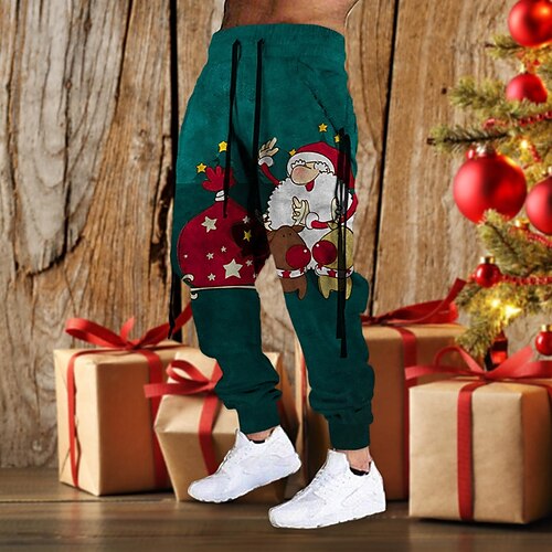 Men's Christmas Pants Sweatpants Joggers Trousers Drawstring Elastic Waist 3D Print Graphic Prints Comfort Sports Outdoor Casual Daily Cotton Blend Terry Streetwear Designer Green Red Micro-elastic
Men's Christmas Pants Sweatpants Joggers Trousers Drawstring Elastic Waist 3D Print Graphic Prints Comfort Sports Outdoor Casual Daily Cotton Blend Terry Streetwear Designer Green Red Micro-elastic
