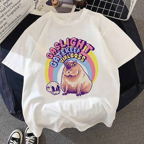 Dyr Capybara T-shirt Anime Tegneserie Anime Klassisk Gadestil T恤衫 Til Herre Dame Unisex Voksne Varmstempling 100% Polyester Afslappet / Hverdag
Dyr Capybara T-shirt Anime Tegneserie Anime Klassisk Gadestil T恤衫 Til Herre Dame Unisex Voksne Varmstempling 100% Polyester Afslappet / Hverdag