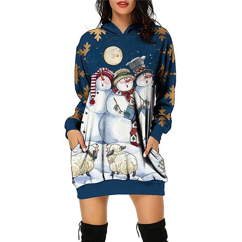 Women's Casual Dress Hoodie Dress Shift Dress Mini Dress Green Purple Navy Blue Long Sleeve Snowman Pocket Winter Fall Autumn Hooded Christmas Daily Loose Fit 2022 S M L XL XXL
Women's Casual Dress Hoodie Dress Shift Dress Mini Dress Green Purple Navy Blue Long Sleeve Snowman Pocket Winter Fall Autumn Hooded Christmas Daily Loose Fit 2022 S M L XL XXL