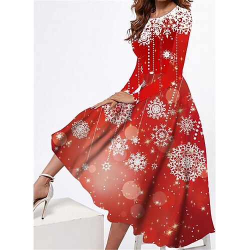 Women's Casual Dress Swing Dress Midi Dress Wine Long Sleeve Snowflake Pocket Winter Fall Autumn Round Neck Fashion Christmas Daily Weekend 2022 S M L XL XXL 3XL
Women's Casual Dress Swing Dress Midi Dress Wine Long Sleeve Snowflake Pocket Winter Fall Autumn Round Neck Fashion Christmas Daily Weekend 2022 S M L XL XXL 3XL