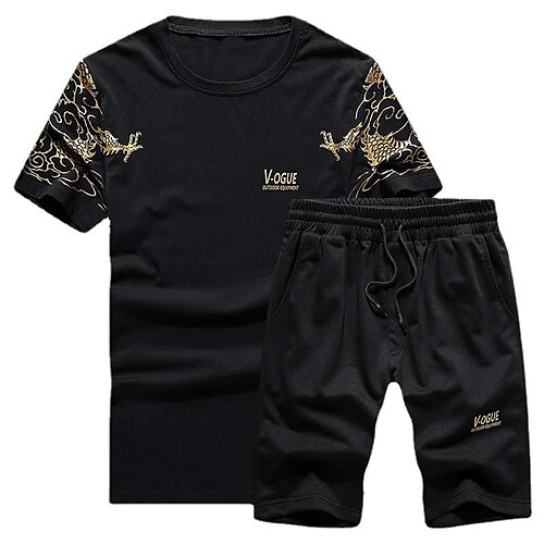 Men's T-shirt Suits Tracksuit Tennis Shirt Shorts and T Shirt Set Graphic Tee Letter Dragon Crew Neck Black Blue White Outdoor Street Short Sleeve Drawstring 2 Piece Clothing Apparel Basic Sports
Men's T-shirt Suits Tracksuit Tennis Shirt Shorts and T Shirt Set Graphic Tee Letter Dragon Crew Neck Black Blue White Outdoor Street Short Sleeve Drawstring 2 Piece Clothing Apparel Basic Sports