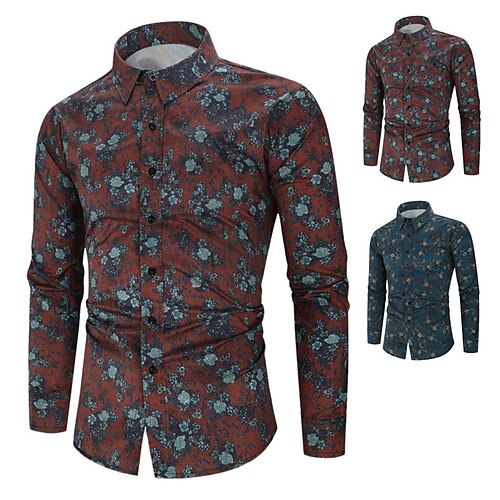 Men's Shirt Floral Graphic Prints Turndown Wine Royal Blue 3D Print Christmas Street Long Sleeve Button-Down Print Clothing Apparel Fashion Designer Casual Soft
Men's Shirt Floral Graphic Prints Turndown Wine Royal Blue 3D Print Christmas Street Long Sleeve Button-Down Print Clothing Apparel Fashion Designer Casual Soft