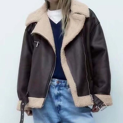 Per donna Giacca di pelle sintetica Tenere al caldo Traspirante Esterno Da tutti i giorni Da mare Per uscire Cerniera Tasche Cerniera Collo ripiegabile Attivo Di tendenza Comodo Stile di strada Tinta
Per donna Giacca di pelle sintetica Tenere al caldo Traspirante Esterno Da tutti i giorni Da mare Per uscire Cerniera Tasche Cerniera Collo ripiegabile Attivo Di tendenza Comodo Stile di strada Tinta