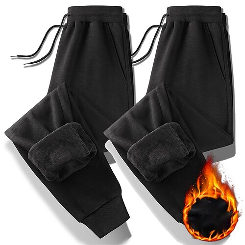 Men's Fleece Pants Sweatpants Winter Pants Trousers Drawstring Elastic Waist Solid Color Comfort Warm Casual Daily Streetwear Cotton Blend Sports Fashion Black Micro-elastic
Men's Fleece Pants Sweatpants Winter Pants Trousers Drawstring Elastic Waist Solid Color Comfort Warm Casual Daily Streetwear Cotton Blend Sports Fashion Black Micro-elastic
