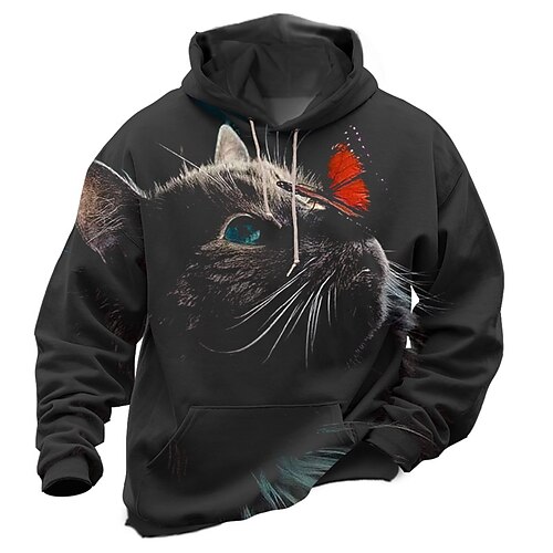 Men's Pullover Hoodie Sweatshirt Black Hooded Animal Cat Graphic Prints Print Daily Sports 3D Print Basic Streetwear Designer Spring Fall Clothing Apparel Hoodies Sweatshirts
Men's Pullover Hoodie Sweatshirt Black Hooded Animal Cat Graphic Prints Print Daily Sports 3D Print Basic Streetwear Designer Spring Fall Clothing Apparel Hoodies Sweatshirts
