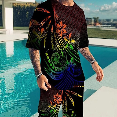 Men's Shorts and T Shirt Set T-Shirt Outfits Floral Graphic Prints Crew Neck Black / Gray 3D Print Outdoor Street Short Sleeve 3D Print Clothing Apparel 2pcs Basic Classic Comfortable Big and Tall
Men's Shorts and T Shirt Set T-Shirt Outfits Floral Graphic Prints Crew Neck Black / Gray 3D Print Outdoor Street Short Sleeve 3D Print Clothing Apparel 2pcs Basic Classic Comfortable Big and Tall
