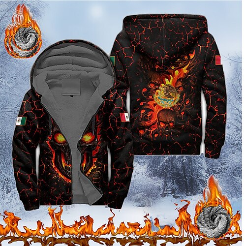 Men's Full Zip Hoodie Jacket Green Blue Orange Black Green Gray Hooded Skull Graphic Prints Flame Zipper Print Sports Outdoor Daily Sports 3D Print Fleece Streetwear Designer Casual Winter Clothing
Men's Full Zip Hoodie Jacket Green Blue Orange Black Green Gray Hooded Skull Graphic Prints Flame Zipper Print Sports Outdoor Daily Sports 3D Print Fleece Streetwear Designer Casual Winter Clothing