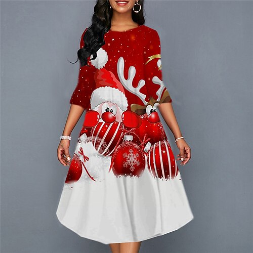 Women's Casual Dress Shift Dress Swing Dress Midi Dress Red 3/4 Length Sleeve Santa Claus Ruched Winter Fall Spring Crew Neck Fashion Christmas Daily 2022 S M L XL XXL 3XL
Women's Casual Dress Shift Dress Swing Dress Midi Dress Red 3/4 Length Sleeve Santa Claus Ruched Winter Fall Spring Crew Neck Fashion Christmas Daily 2022 S M L XL XXL 3XL