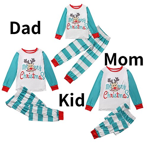 Christmas Pajamas Family Letter Elk Stripe Home Green Long Sleeve Basic Matching Outfits
Christmas Pajamas Family Letter Elk Stripe Home Green Long Sleeve Basic Matching Outfits