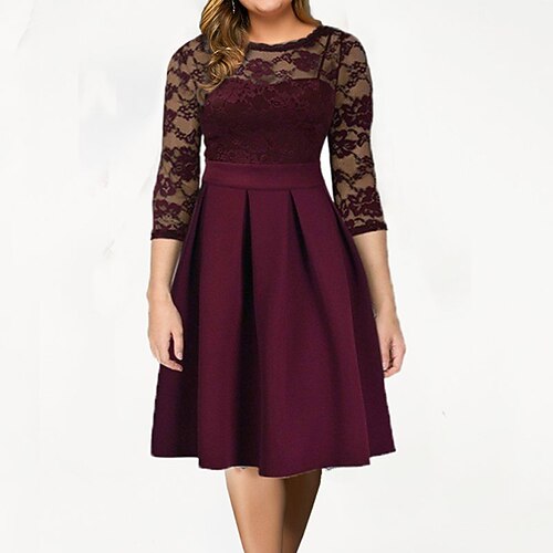 Women's Plus Size Party Dress Floral Crew Neck 3/4 Length Sleeve Winter Fall Fashion Elegant Formal Midi Dress Party Cocktail Party Dress
Women's Plus Size Party Dress Floral Crew Neck 3/4 Length Sleeve Winter Fall Fashion Elegant Formal Midi Dress Party Cocktail Party Dress