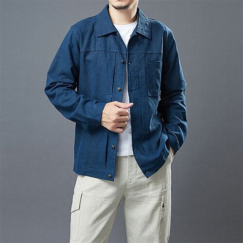 Men's Jacket Casual Jacket Durable Casual / Daily Daily Wear Vacation To-Go Single Breasted Turndown Comfort Leisure Jacket Outerwear Solid / Plain Color Pocket Black Dark Navy Grey
Men's Jacket Casual Jacket Durable Casual / Daily Daily Wear Vacation To-Go Single Breasted Turndown Comfort Leisure Jacket Outerwear Solid / Plain Color Pocket Black Dark Navy Grey