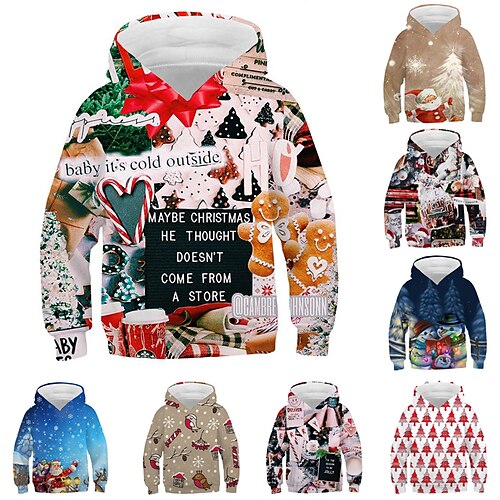 Kids Boys Christmas Hoodie Pullover Santa Claus Snowman Christmas Tree Long Sleeve Children Top Casual Hoodie Active Fashion Light Pink Light Purple Deep Pink Winter 7-13 Years
Kids Boys Christmas Hoodie Pullover Santa Claus Snowman Christmas Tree Long Sleeve Children Top Casual Hoodie Active Fashion Light Pink Light Purple Deep Pink Winter 7-13 Years