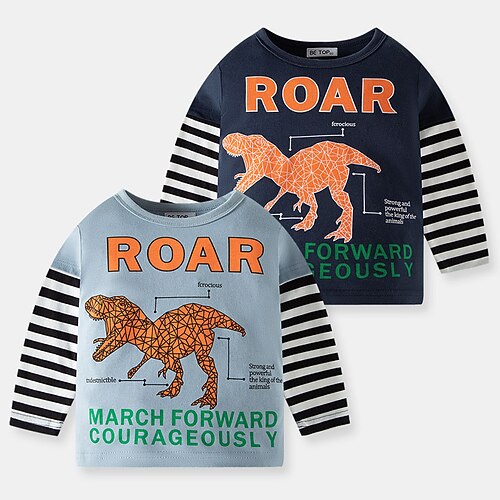 Toddler Boys T shirt Tee Letter Dinosaur Long Sleeve Children Top Casual Basic Fashion Winter Fall Light Blue 3-7 Years
Toddler Boys T shirt Tee Letter Dinosaur Long Sleeve Children Top Casual Basic Fashion Winter Fall Light Blue 3-7 Years