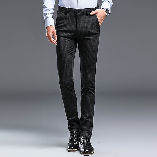 Men's Dress Pants Chinos Trousers Casual Pants Pocket Straight Leg Stripe Comfort Breathable Business Casual Daily Sports Fashion Loose Fit Black Grey Micro-elastic
Men's Dress Pants Chinos Trousers Casual Pants Pocket Straight Leg Stripe Comfort Breathable Business Casual Daily Sports Fashion Loose Fit Black Grey Micro-elastic
