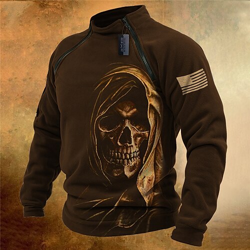 Men's Pullover Quarter Zipper Sweatshirt Coffee High Neck Skull Graphic Prints Zipper Print Casual Daily Sports 3D Print Basic Casual Big and Tall Spring Fall Clothing Apparel Hoodies Sweatshirts
Men's Pullover Quarter Zipper Sweatshirt Coffee High Neck Skull Graphic Prints Zipper Print Casual Daily Sports 3D Print Basic Casual Big and Tall Spring Fall Clothing Apparel Hoodies Sweatshirts