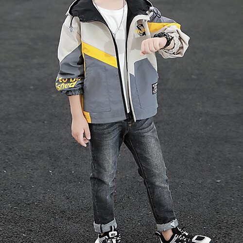 Kids Boys Trench Coat Outerwear Solid Color Long Sleeve Patchwork Coat School Neutral Cool Black Gray Fall Spring 7-13 Years
Kids Boys Trench Coat Outerwear Solid Color Long Sleeve Patchwork Coat School Neutral Cool Black Gray Fall Spring 7-13 Years