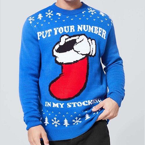 Men's Sweater Ugly Christmas Sweater Pullover Sweater Jumper Ribbed Knit Cropped Knitted Letter Crew Neck Keep Warm Modern Contemporary Christmas Work Clothing Apparel Fall & Winter Black Blue S M L
Men's Sweater Ugly Christmas Sweater Pullover Sweater Jumper Ribbed Knit Cropped Knitted Letter Crew Neck Keep Warm Modern Contemporary Christmas Work Clothing Apparel Fall & Winter Black Blue S M L