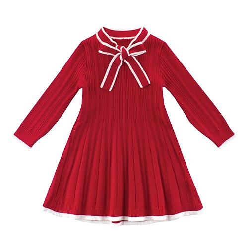 Kids Girls' Sweater Dress Solid Color Knit Dress Knee-length Dress School Pleated Standing Collar Long Sleeve Fashion Dress 3-7 Years Winter Red
Kids Girls' Sweater Dress Solid Color Knit Dress Knee-length Dress School Pleated Standing Collar Long Sleeve Fashion Dress 3-7 Years Winter Red