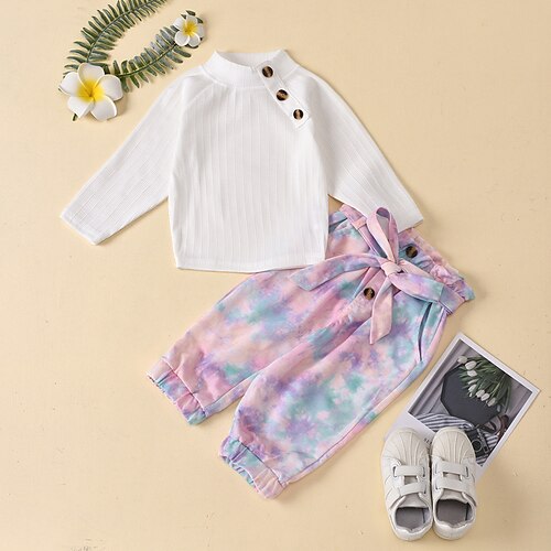 2 Pieces Toddler Girls' Solid Color Pants Suit Set Long Sleeve Fashion Outdoor 3-7 Years Winter White
2 Pieces Toddler Girls' Solid Color Pants Suit Set Long Sleeve Fashion Outdoor 3-7 Years Winter White