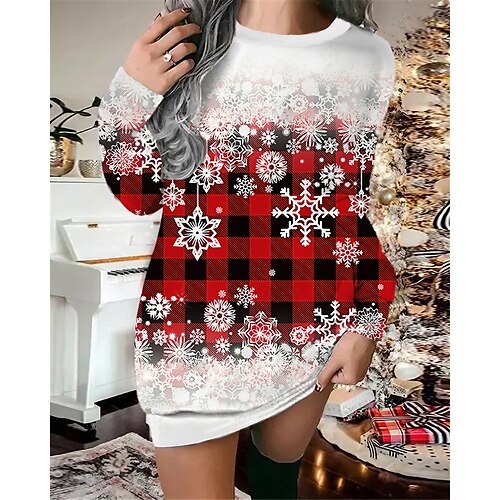 Women's Sweatshirt Dress Shift Dress Navy Blue White Long Sleeve Plaid Print Winter Fall Autumn Fashion Christmas Daily Loose Fit 2022 S M L XL XXL 3XL
Women's Sweatshirt Dress Shift Dress Navy Blue White Long Sleeve Plaid Print Winter Fall Autumn Fashion Christmas Daily Loose Fit 2022 S M L XL XXL 3XL